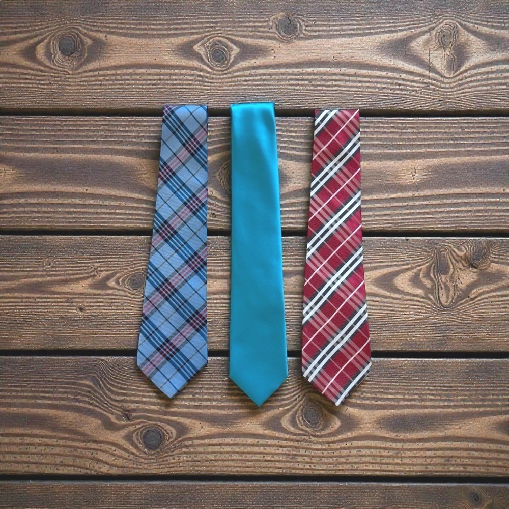 Elegant‎ Men's Tie Collection - Blue, Red, and Plaid